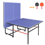 ZNTS 8ft Mid-Size Table Tennis Table Foldable & Portable Ping Pong Table Set for Indoor & Outdoor Games 59711211