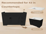 42 Inch Modern Bathroom Vanity with 2 Drawers, Vertical Grain MDF Cabinet with Soft-Close Doors and W509P493623