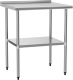 Stainless Steel Table 30 x 36 Inches Metal Prep Table with Adjustable Undershelf, Stainless Table W1192P301421