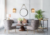 29.5" in On-trend Hanging Round Mirror with Black Framed and with Rope Strap Contemporary Industrial W2078124368