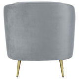 Grey and Gold Upholstered Tufted Chair B062P145585