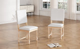 TOPMAX Vintage Traditional 2-Piece Upholstered Dining Chairs with Padded Backs, Natural N717P170411A