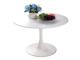 31.5" White Round Dining Table, Tulip Table Kitchen Dining Table 2-4 People with MDF Table Top & 20762417