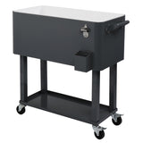 87.5*91*38.5cm 80QT Rectangular Plastic Box Iron Foot Tube Refrigeration and Insulation Cart Dark 42627909