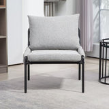 ZNTS Modern Accent Lounge Chair with Braided Upholstery and Metal Frame, Comfortable Armchair for Living W2215P252346