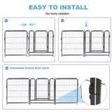 ZNTS 16 Panels Dog Playpen for outdoor,yard,camping,24"Height dog fence with 2 doors. 95314411