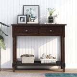 ZNTS Series Console Table Traditional Design with Two Drawers and Bottom Shelf 73279163