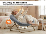 Faux Fur Saucer Chair, Comfortable Disc Chair, Ideal for Living Room & Bedroom, in Gray, White, Pink 97576381