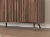 Sideboard Buffet Cabinet with Storage, Long Sideboard Storage Cabinet with 4 Doors, Wood Credenza W409P327406