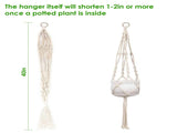4PCS Macrame Plant Hanger Indoor Outdoor Hanging Planter Basket Natural Cotton Rope Plant Holder 01444003