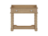 Retro Style Nightstand with Drawer and Open Shelf for Bedroom, Bedside Table with Turned Legs and N733P206240M