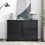 Modern Farmhouse 6-Drawer Chest of Drawers for Bedroom, Wooden Bedroom Drawer Dresser with 6 Storage W2275P224406
