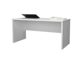 White Minimalist Home Office Work Desk with Cable Management B062P290270