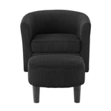 Swivel Accent Chair 360&deg Comfy Recliner Corduroy Arm Chair Single Sofa with Ottoman for Living Room W2582P179931