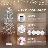 6ft With Stars On The Top, Snowy Fir Shape, Plastic Material, 132 Lights, Warm White Two-Color 8 24653719