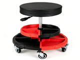 Height Adjustable Rolling Mechanic Stool with 2-Tier 8-Compartment Tool Tray, SGS Gas Lift 18"-23.5" 18652772