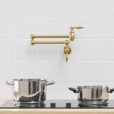 Pot Filler,Wall Mount Commercial Pot Filler Faucet,Brass Material Kitchen Folding Faucet,Coffee W1932P356541