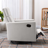 Modern Upholstered Rocker Nursery Chair Plush Seating Glider Swivel Recliner Chair, Beige 06954011