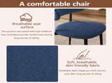Dining Chairs Set of 2, Metal Kitchen Chairs with Modern Linen Fabric Upholstered for Dining Room, 18768430
