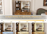 Modern small Vanity Desk ,featuring 3 modes of LED lighting with adjustable brightness, 3 drawers W509P465834