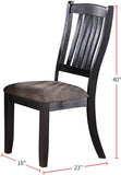 Dark Coffee Classic Wood Kitchen Dining Room Set of 2 Side Chairs Fabric upholstered Seat Unique B01183542