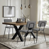 Set of 4 Modern Padded Dining Chairs for Kitchen Bar Office Chair, Grey 70740742
