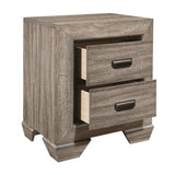 Natural Finish 1pc Nightstand Flat Cup Pulls Two Dovetail Drawers Wooden Bed Side Table Bedroom B01149471