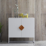Solid wood square shape handle 2 doors sideboard W28222273