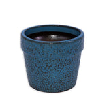 Handmade Ceramic Planter Set of 3, 15/12/9 Inch Diameter, Blue Textured Pattern, for Succulents & W3273P321470