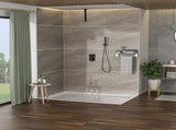 Dual Shower Head - 16 Inch Ceiling Mount Square Shower System with Rough-in Valve, Oil Rubber Bronze W124357674