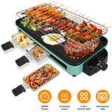 ZNTS 1500W Electric Indoor Grill 2 in 1 Electric BBQ Gill with Grill Net Removable Plate 5 Temperature 90269749