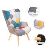 Accent Chair with Ottoman, Living Room Chair and Ottoman Set, Comfy Side Armchair for Bedroom, W561P147100