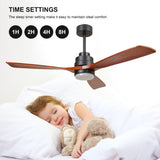 ZNTS 52 inch wood Ceiling Fan with Lights W1891124514