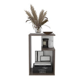 Everet 25" High 3-Tier Side Table Dark Walnut - White B200P286976