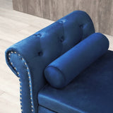 Aijia 63" Velvet Multifunctional Storage Bench Rectangular Sofa Stool Buttons Tufted Nailhead W111749318