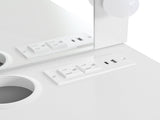 Floating Makeup Vanity Desk with Mirror & 3-Color Lights, Wall Dressing Table with Power Outlet, N844P263662A