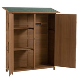 Outdoor Storage Shed with Lockable Door, Wooden Tool Storage Shed with Detachable Shelves and Pitch 62598581