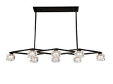 Matte Black Crystal Chandelier for Dining Room, 8-Light Kitchen Chandelier Light Fixture Modern W1592P231609