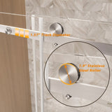 Frameless Single sliding shower door 56-60 "W x 76" H, 1/4 " Clear Tempered Glass, Explosion W1675P307004