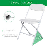 ZNTS 6pcs Injection Molding Classic Garden Plastic Folding Chair White 44606699