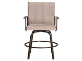 2pcs Wrought Iron Swivel Bar Chair Patio Swivel Bar Stools Brown 77628809
