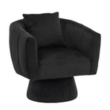360&deg Swivel Accent Chair, Modern Velvet Fabric Living Room Armchair with Fluffy Cushions, Comfy 27780412