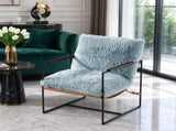 28 Inch Extra Wide Sling Accent Chair, Fully Disassembled, Rubber Wood Armrest, Metal Iron Frame, 44300841