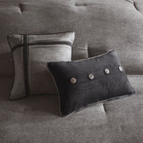 7 Piece Faux Suede Comforter Set Grey Cal King B03596893