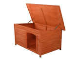 Waterproof Wood Dog House Pet Shelter Natural Wood Color L 86988362