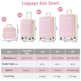 Hardshell Luggage Sets 4 Pieces 20"24"28" Luggages and Cosmetic Case Spinner Suitcase with TSA N732P170218U