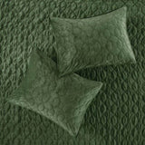 3 Piece Velvet Quilt Set Green Full/Queen B03597556