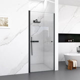 24" W x 72" H Semi-Frameless Circular Pivot Shower Door in Matte Black With 1/4" Thick SGCC W2813P331618