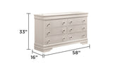 Blaze Modern Style 6- Drawer Dresser Made with Wood in White B009P286630