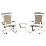 Outdoor Rockings Set of 3, Durable HDPE Patio Oversized Rockers for Adults, Wicker Rocking W1859P360080